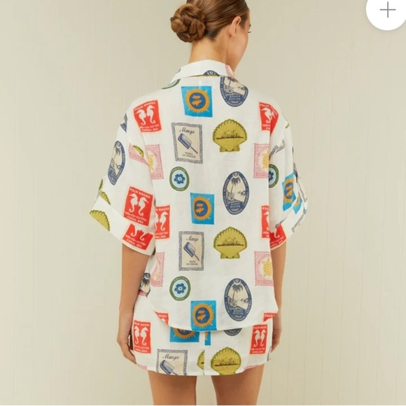 Palm Noosa The East Mini Skirt NWT Postage Stamp Print - Picture 3 of 14